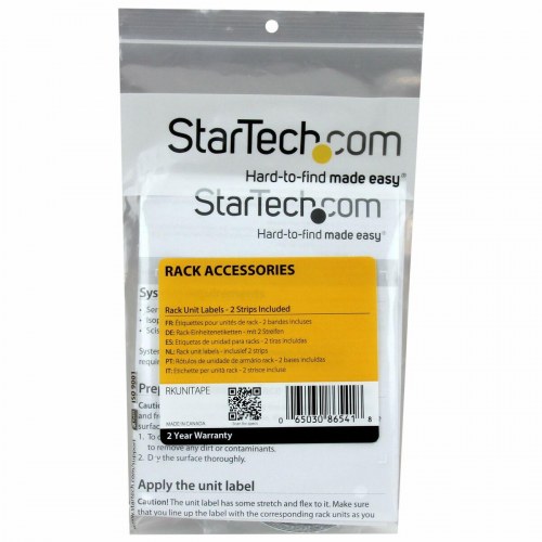 Startech vægmonteret rack-tilbehør - RKUNITAPE (2 stk., sort)