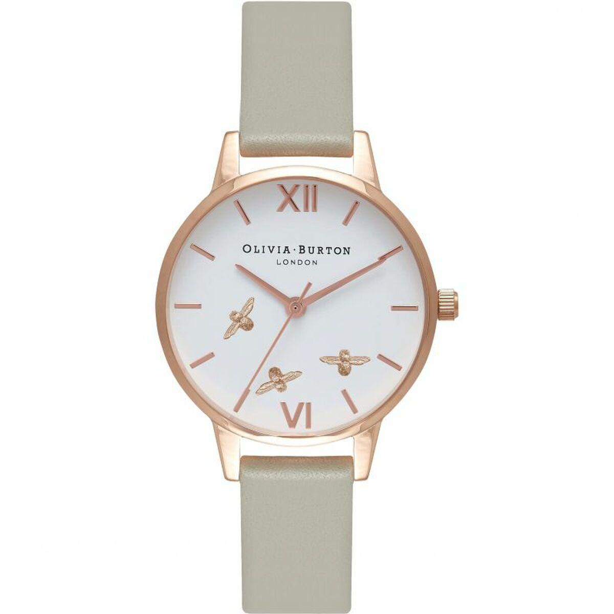 Olivia Burton dameur OB16CH03, grå rem - Ø 30 mm