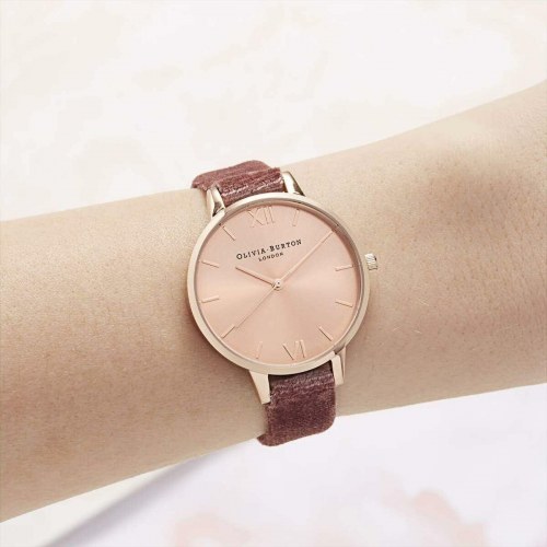 Olivia Burton dameur OB16DE03, 34 mm - pink skive & violet rem
