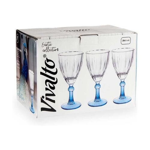 Vinglas Exotic Krystal Blå 6 enheder (275 ml)