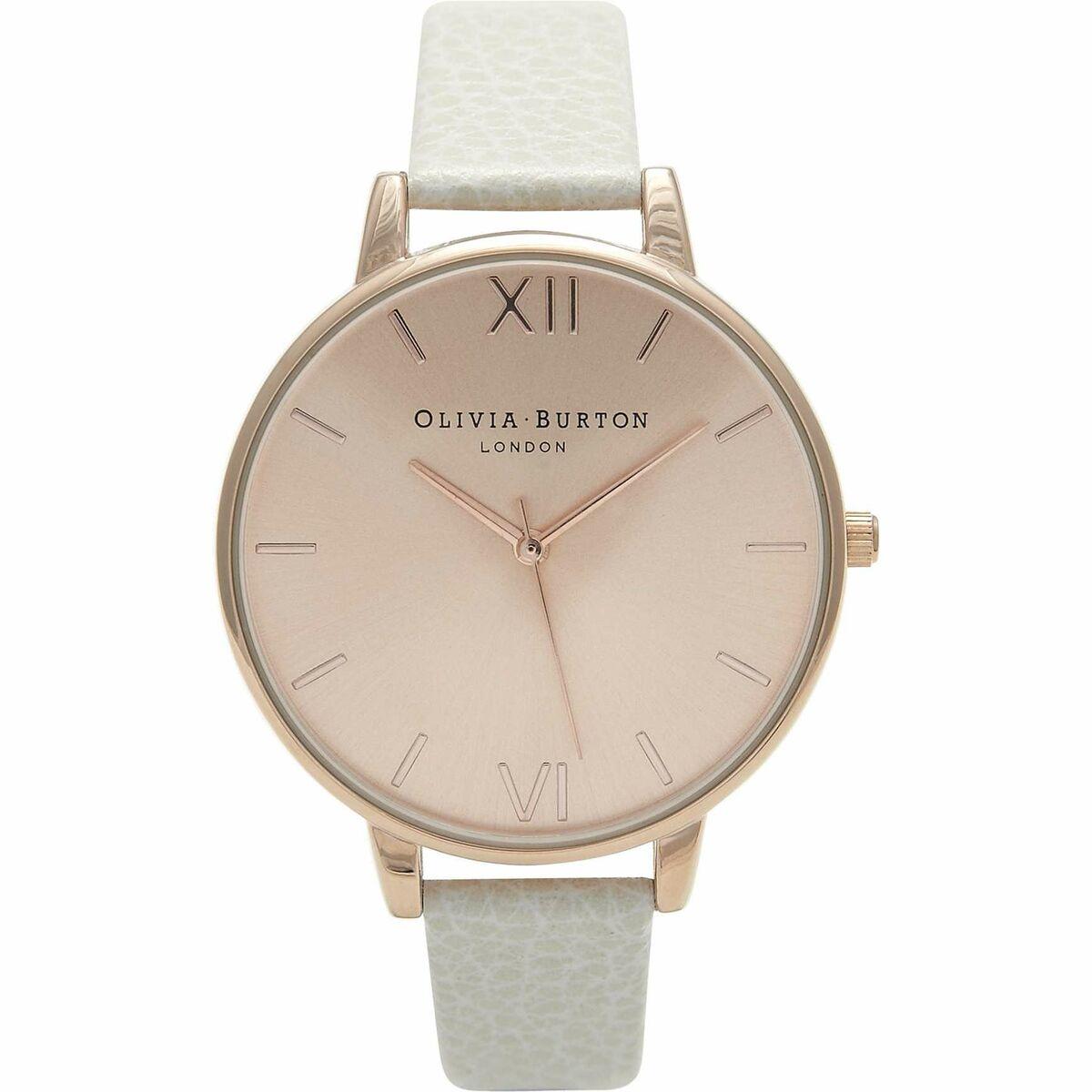 Olivia Burton dameur OB13BD11 - beige rem, pink skive (Ø 38 mm)
