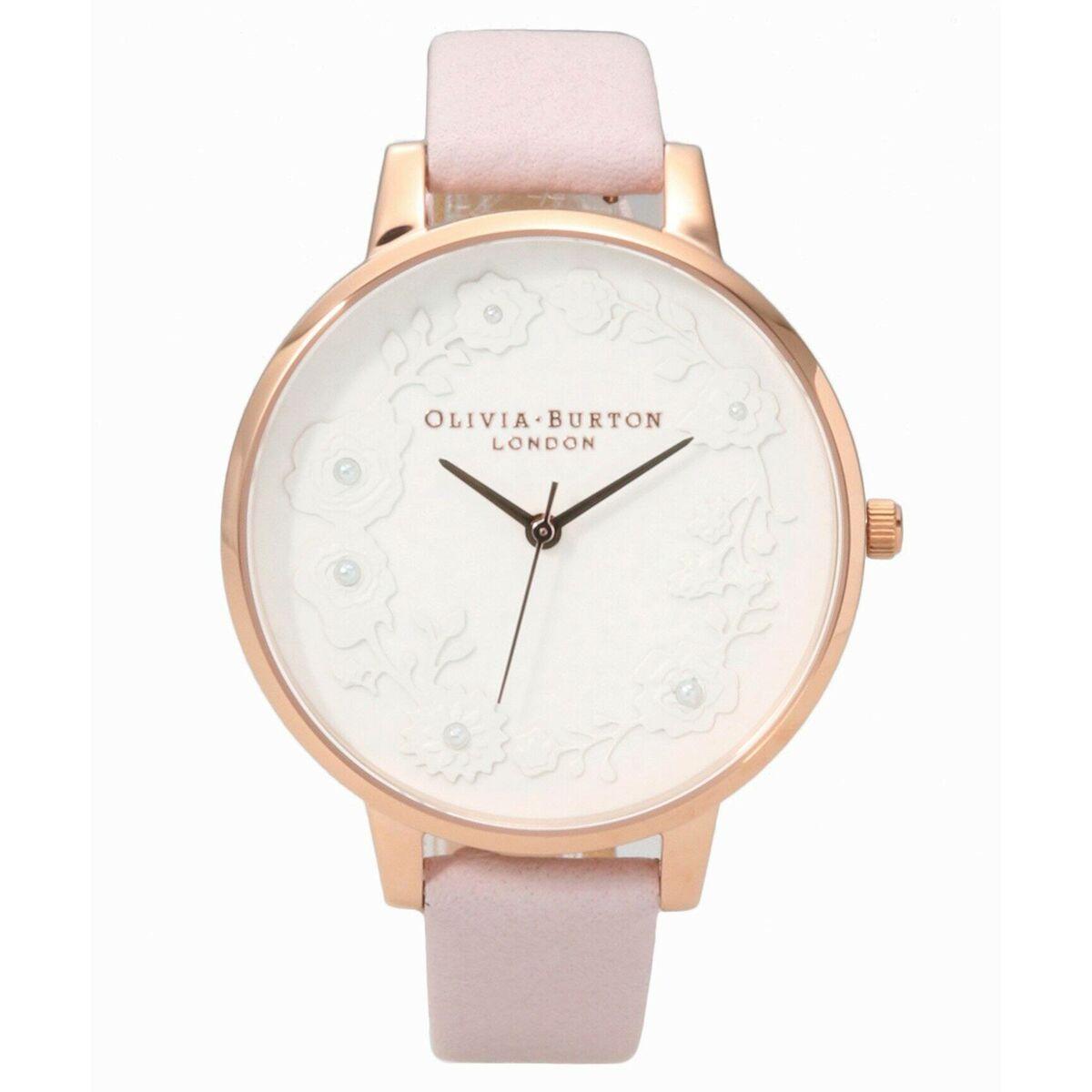 Olivia Burton dameur OB16AR01, pink rem, Ø 30 mm