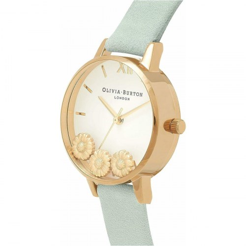 Olivia Burton dameur OB16CH17 - armbåndsur, Ø 30 mm, grøn rem