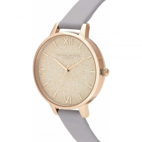 Olivia Burton dameur OB16GD45, grå rem - Ø 34 mm