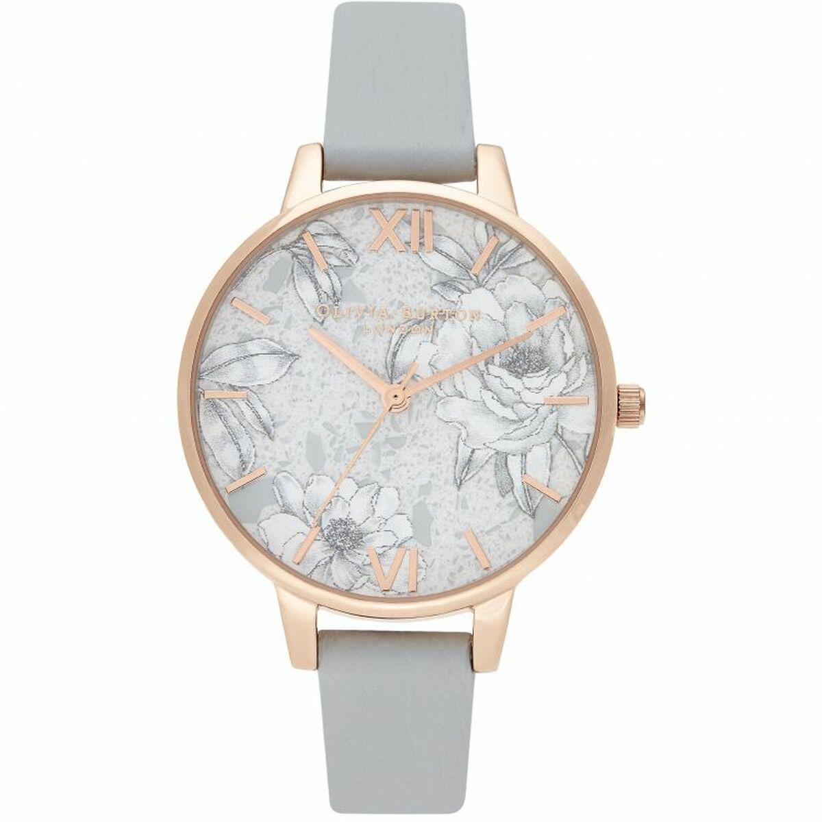 Olivia Burton dameur OB16TZ01 - grå rem, Ø 34 mm