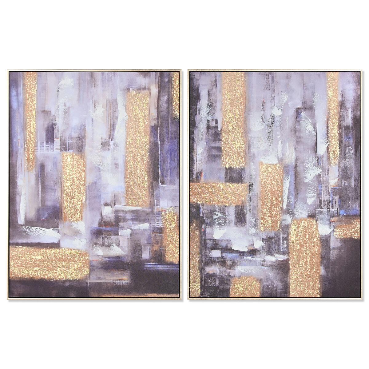 Maleri Home ESPRIT Abstrakt Moderne 62 x 4,5 x 82 cm (2 enheder)