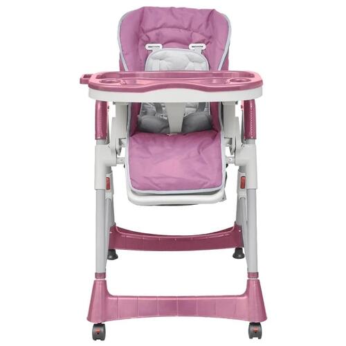 Babyhøjstol Deluxe lyserød højdejusterbar