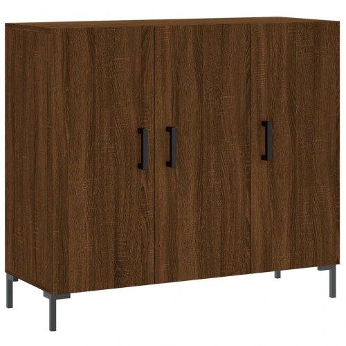 Skab 90x34x80 cm konstrueret træ brun egetræsfarve