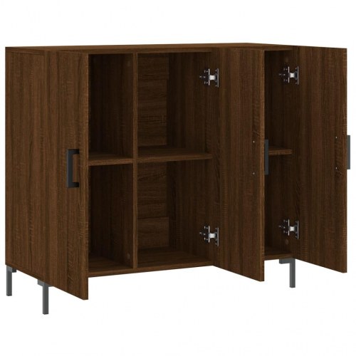 Skab 90x34x80 cm konstrueret træ brun egetræsfarve