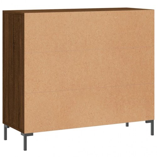 Skab 90x34x80 cm konstrueret træ brun egetræsfarve