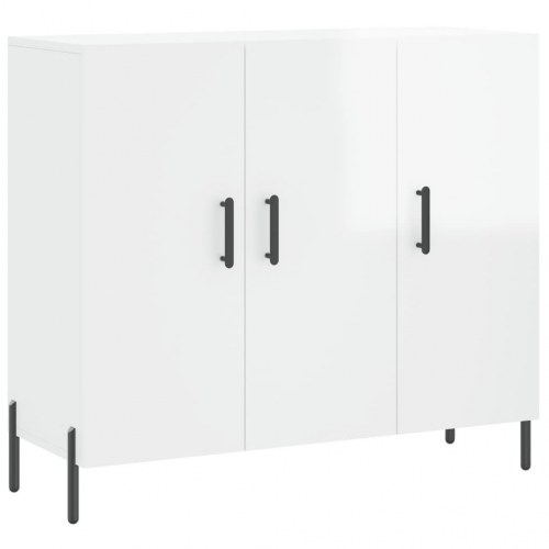 Skab 90x34x80 cm konstrueret træ hvid højglans