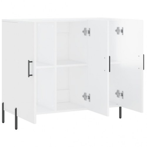 Skab 90x34x80 cm konstrueret træ hvid højglans