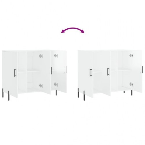 Skab 90x34x80 cm konstrueret træ hvid højglans