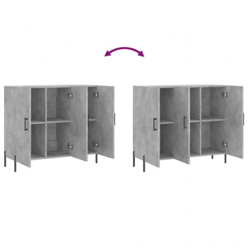 Skab 90x34x80 cm konstrueret træ betongrå