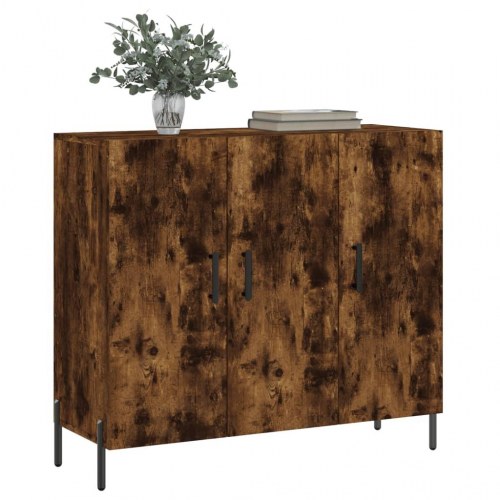 Skab 90x34x80 cm konstrueret træ røget egetræsfarve