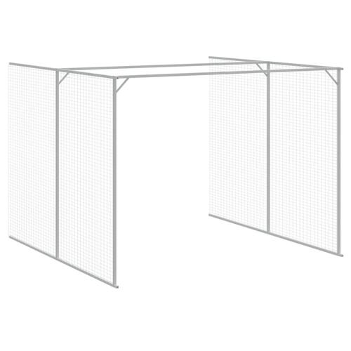 Hundehus med løbegård 214x457x181 cm galvaniseret stål antracit