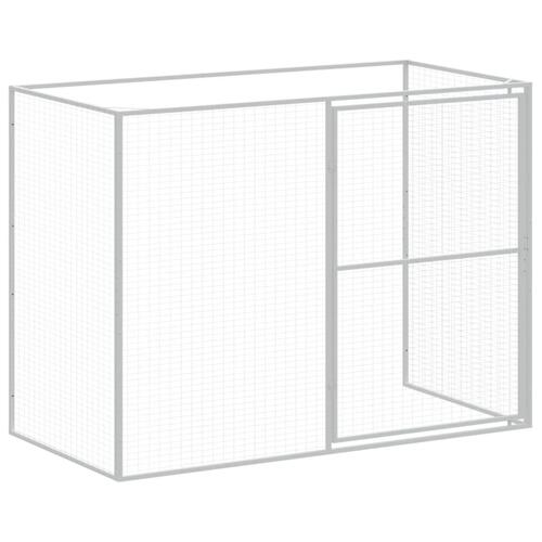 Hundehus med løbegård 214x457x181 cm galvaniseret stål antracit