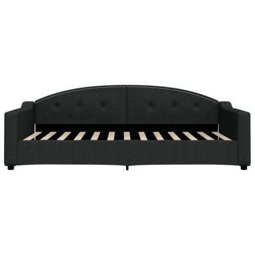 Daybed 100×200 cm i stof - sort sengeramme med lameller