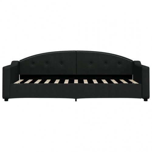 Daybed 80×200 cm i sort stof - sovesofa med lamelbund