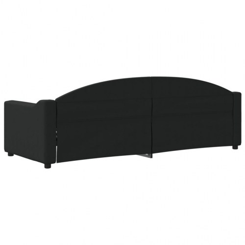 Daybed 80×200 cm i sort stof - sovesofa med lamelbund