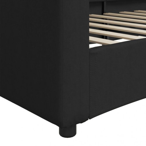 Daybed 80×200 cm i sort stof - sovesofa med lamelbund