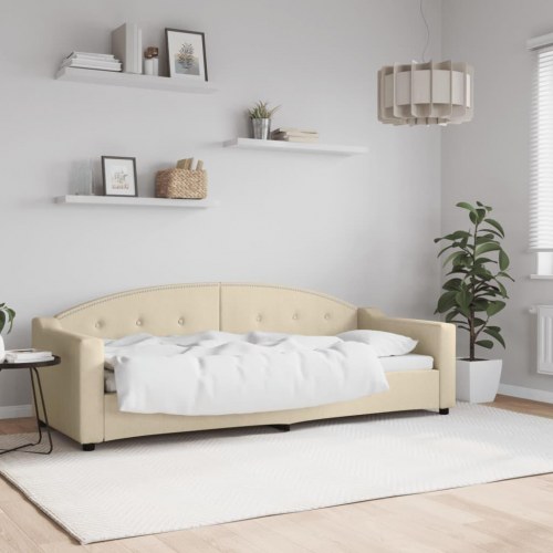 Daybed 80x200 cm i stof - cremefarvet sovesofa