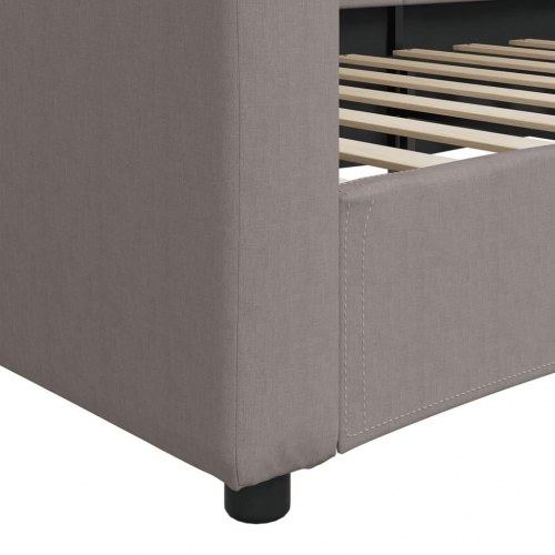 Daybed 80×200 cm i stof - gråbrun sovesofa med lamelbund