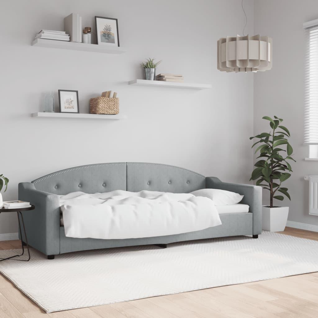 Daybed 80x200 Cm Stof Lysegrå