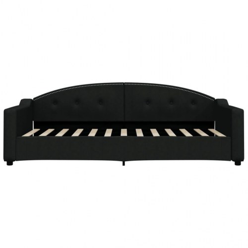 Daybed 90×200 cm i stof - sort sovesofa med armlæn