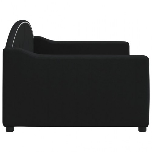 Daybed 90×200 cm i stof - sort sovesofa med armlæn