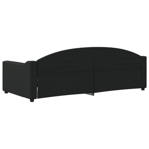 Daybed 90×200 cm i stof - sort sovesofa med armlæn