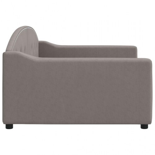 Daybed 100 x 200 cm i stof - gråbrun sengeramme/sovesofa