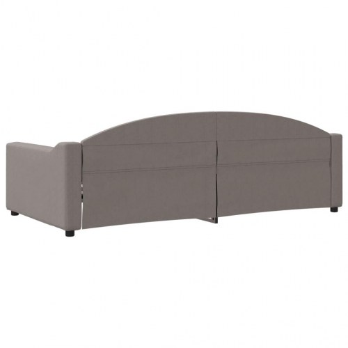 Daybed 100 x 200 cm i stof - gråbrun sengeramme/sovesofa