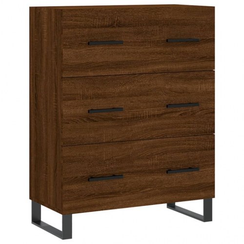 Højskab 69,5x34x180 cm konstrueret træ brun egetræsfarve