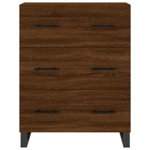 Højskab 69,5x34x180 cm konstrueret træ brun egetræsfarve