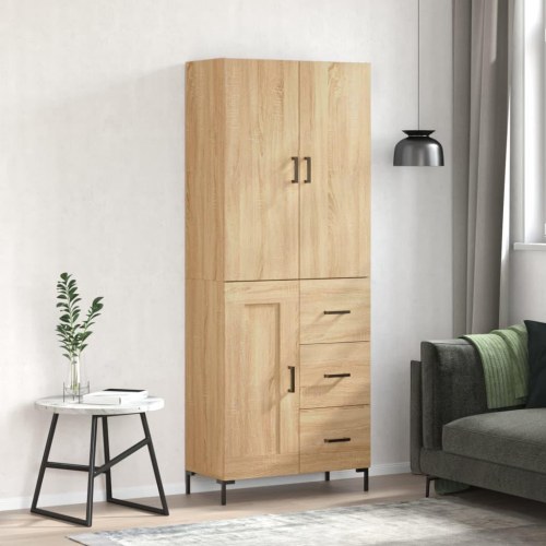 Højskab 69,5×34×180 cm i konstrueret træ - sonoma-eg