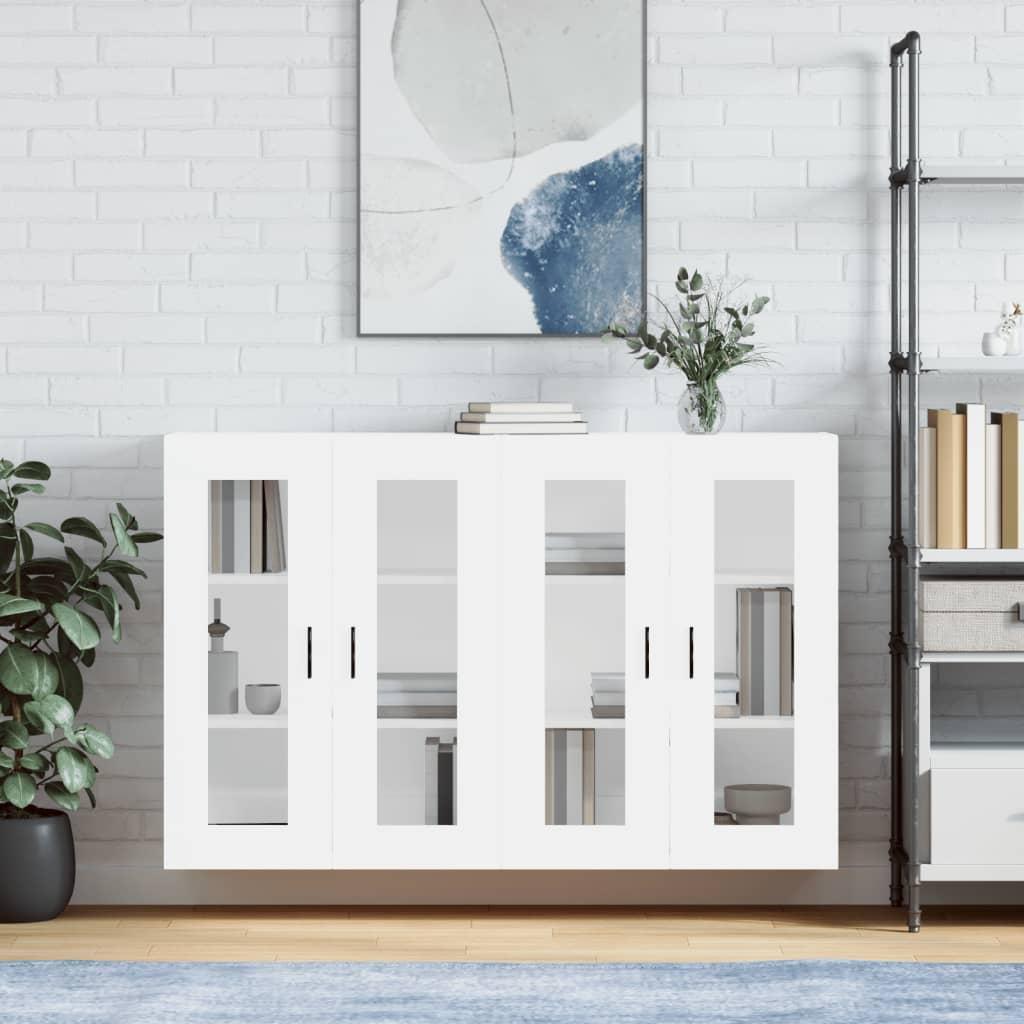 Vægskabe 2 stk. konstrueret træ hvid billede