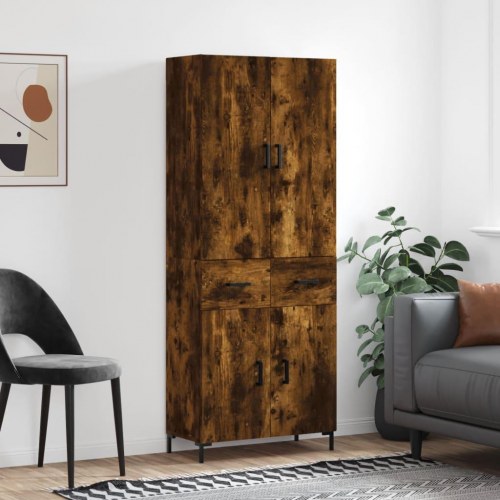 Højskab 69,5×34×180 cm i konstrueret træ - røget egetræsfarve