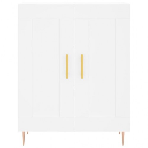 Højskab 69,5 × 34 × 180 cm i hvidt konstrueret træ med glaslåger