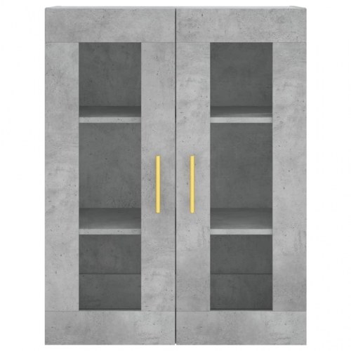 Højskab i konstrueret træ med glaslåger - 69,5×34×180 cm, betongrå