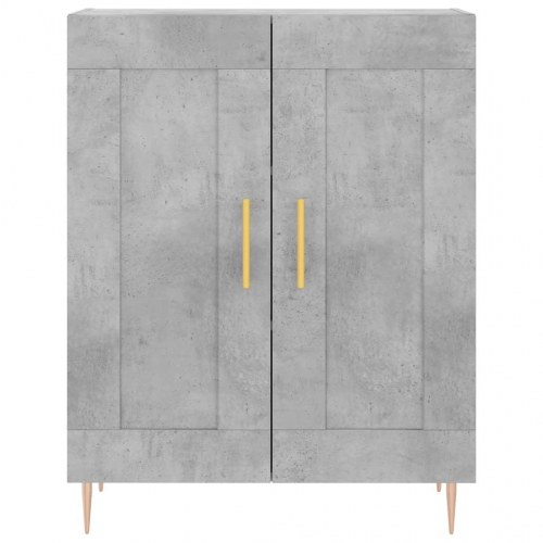 Højskab i konstrueret træ med glaslåger - 69,5×34×180 cm, betongrå