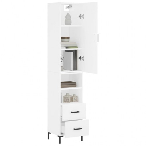 Skab 34,5x34x180 cm konstrueret træ hvid