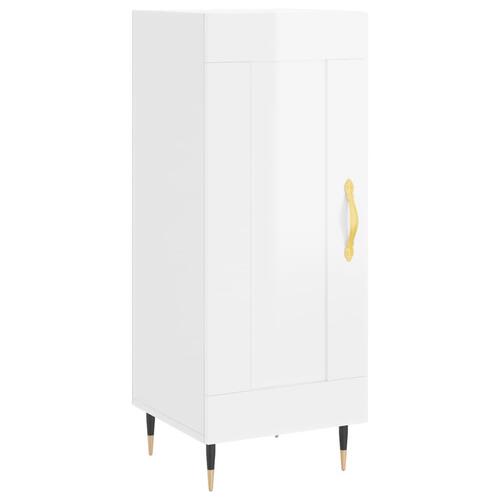 Skab 34,5x34x180 cm konstrueret træ hvid højglans