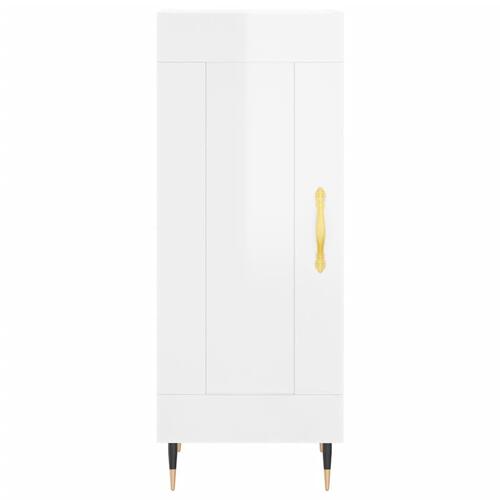 Skab 34,5x34x180 cm konstrueret træ hvid højglans