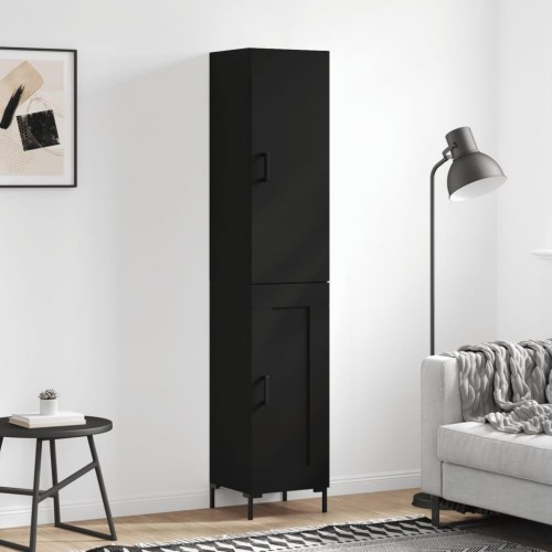 Skab 34,5x34x180 cm konstrueret træ sort