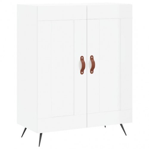 Højskab 69,5x34x180 cm konstrueret træ hvid højglans