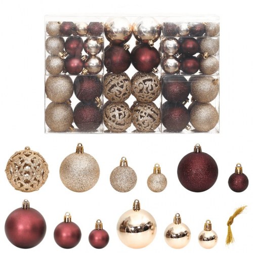 Julekugler 100 stk. 3 / 4 / 6 cm champagnefarvet og brun