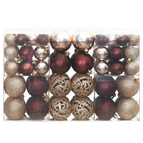 Julekugler 100 stk. 3 / 4 / 6 cm champagnefarvet og brun