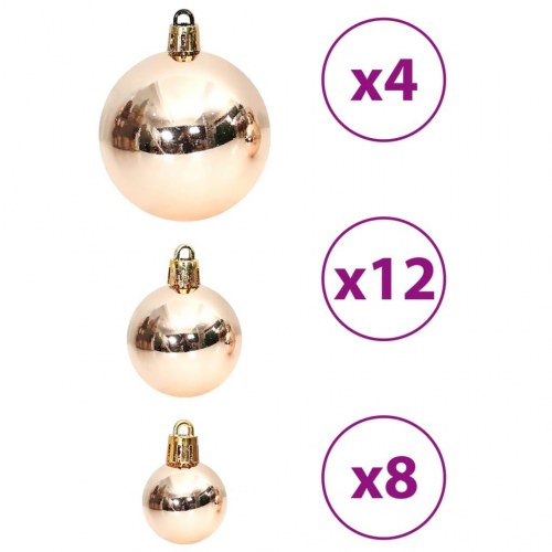 Julekugler 100 stk. 3 / 4 / 6 cm champagnefarvet og brun