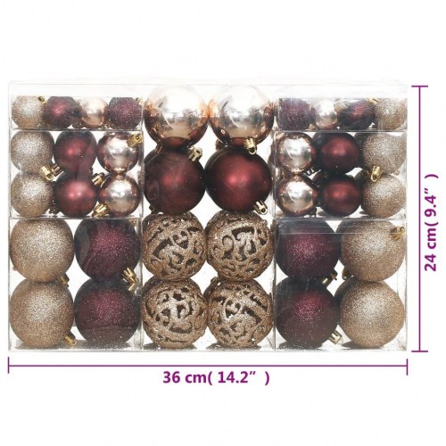 Julekugler 100 stk. 3 / 4 / 6 cm champagnefarvet og brun